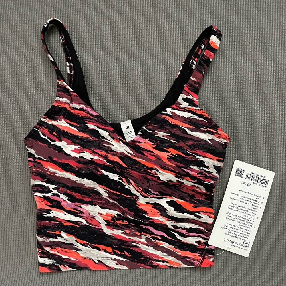 NWT LULULEMON LUNAR NEW YEAR LULULEMON ALIGN TANK TOP Tiger Tide  Red Multi 4